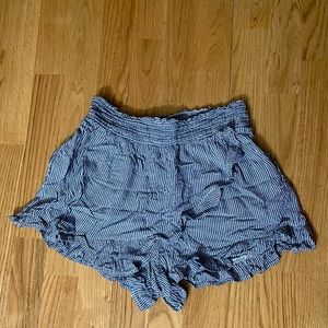 Japna Blue Gingham Plaid Ruffle Shorts Size M